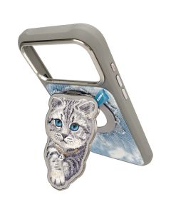 NIMMY magnetic hanger DENIM FASHION BRITISH SHORTHAIR CAT grey