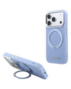 KARL LAGERFELD case for IPHONE 18 Pro Max/17 Pro Max compatible with MagSafe (Saffiano Classic Logo) light blue
