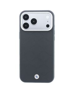 BMW case for IPHONE 18 Pro/17 Pro compatible with MagSafe (Sign Deboss Quilted Metal Logo) antracyt