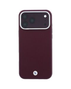 BMW case for IPHONE 18 Pro/17 Pro compatible with MagSafe (Sign Deboss Quilted Metal Logo) burgund