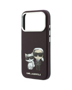 KARL LAGERFELD case for IPHONE 18 Pro Max/ 17 Pro Max compatible with MagSafe (Smooth Karl & Choupette Bodies) burgund