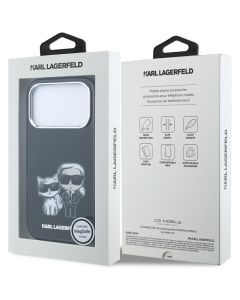 KARL LAGERFELD case for IPHONE 18 Pro Max/ 17 Pro Max compatible with MagSafe (Smooth Karl & Choupette Bodies) black
