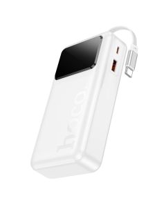 Powerbank 20000 mAh QC PD 22 5W 2A with built-in telescopic cable USB C Hoco Q41 white