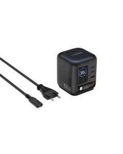 Desktop charger VEGER PD QC3.0100W with built-in cabpe Type-C TC-171 black