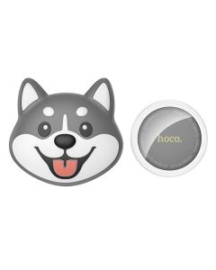 Dog head shapde locator docompatible with Apple Find My Hoco E91K grey