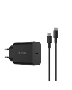 Devia Rocket Series 45W PD Quick Charger Set With C-C Cable (EU) Black