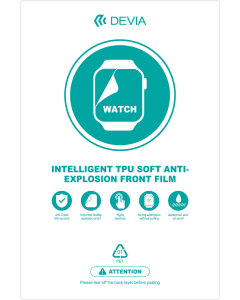 Devia Intelligent TPU soft Anti - explosion front film for Watch