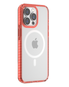 Devia Guardian series magnetic shockproof case for Iphone 15 Plus - clear  + pink