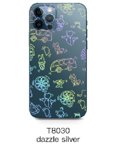 Devia Intelligent back film with gild pattern - T8030,dazzle silver