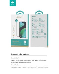 Devia Van Series Full Screen Silicone Edge Twice-Tempered Glass for Iphone 14 Plus