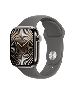 Watch Apple Watch Series 10 GPS + Cellular 46mm Natural Titanium Case with Sport Band M/L - Stone Grey