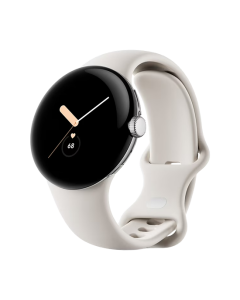 Watch Google Pixel Watch LTE 41mm Polished Silver Case with Sport Band - Chalk