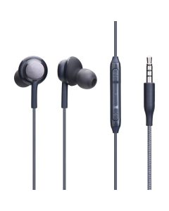 Wire earphones Jack 3 5 mm with microphone PERFECT black