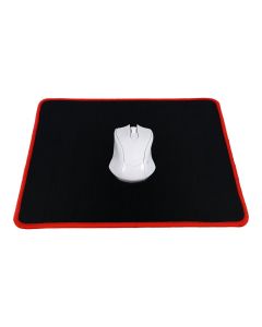 Gaming mousepad 300 x 240 x 3 mm black with red stitching