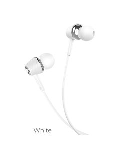 HOCO wire earphones Jack 3 5 mm with microphone M70 white