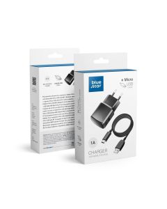 BLUE STAR travel charger 1A 5W USB A + cable USB A to Micro USB TFK-TC-1100B black