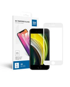 Tempered Glass Blue Star - APP IPHONE 6 5D Full Cover white tempered glass