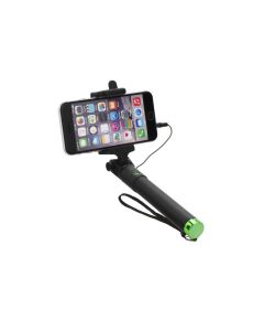 Selfie stick with remote control in handle (cable Jack 3 5 mm) green