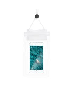 Waterproof bag for mobile phone with zipper closing white