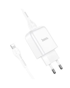 HOCO travel charger USB A + cable USB A to Lightning 2A N2 white