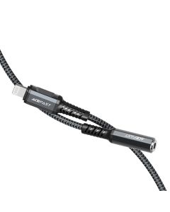 ACEFAST cable audio to Lightning 8-pin - Jack 3 5mm (female) MFi aluminum alloy C1-05 18 cm deep space gray