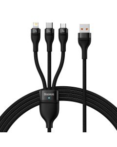 BASEUS cable USB 3in1 Flash Series USB-C micro USB Lightning 66W CASS040001 1.2m black
