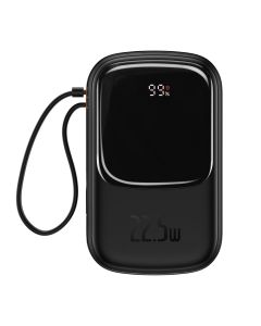 BASEUS powerbank 20 000 mAh with built-in cable + cable USB A to Type C PD QC3.0 3A 22 5W PPQD060301 black