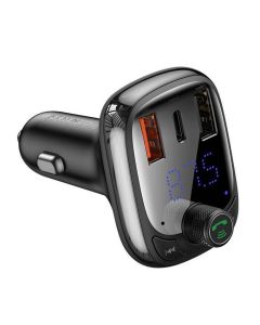 BASEUS car charger 2 x USB A + Type C + transmitter FM BT PD QC4.0 5A 36W S-13 CCMT000101 / CCMT000301 black