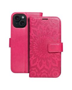 MEZZO Book case for IPHONE 15 mandala magenta