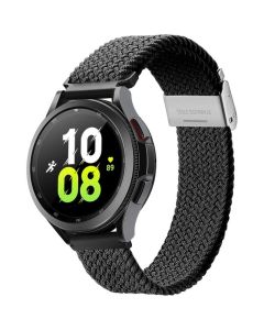 DUX DUCIS strap MIXTURE II stretchable braided 20 mm black