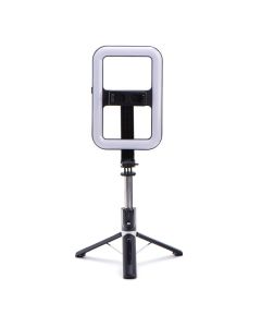 Selfie stick with wireless remote control tripod with LED for live broadcast 99X black