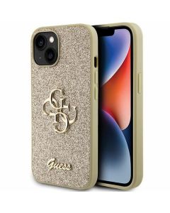 GUESS case for IPHONE 15 GUHCP15SHG4SGD (Fixed Glitter Big 4G) gold