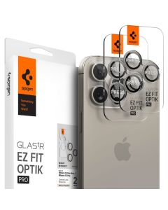 SPIGEN camera protector OPTIK.TR ”EZ FIT” 2-pack for IPHONE 14 Pro / Pro Max / 15 Pro / Pro Max natural titanium