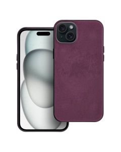 WOVEN MAG COVER case compatible with MagSafe for IPHONE 15 Plus burgundy