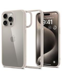 SPIGEN case ULTRA HYBRID for IPHONE 15 Pro natural titanium