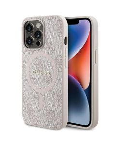 GUESS case for IPHONE 13 Pro Max compatible with MagSafe GUHMP13XG4GFRP (4G Ring classic logo) pink