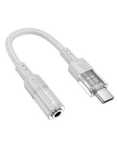HOCO adapter AUX Type C to Jack 3 5 mm LS37 0 15 m transparent gray