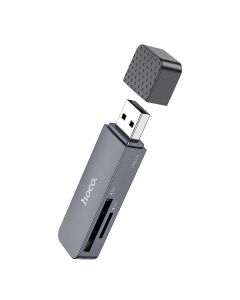 HOCO card reader 2in1 USB A 3.0 HB45 metal gray