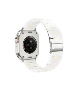 FORCELL F-DESIGN FA04 marble textured resin strap for APPLE Watch 42 / 44 / 45 / 49 mm white