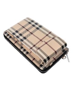 Stylish bag for mobile phone beige check
