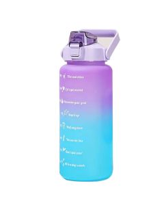 Water bottle with a straw with a motivational measuring 2L RC-K-992 purple blue