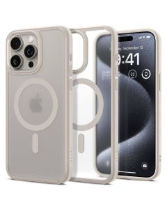 SPIGEN case ULTRA HYBRID MAG compatible with MagSafe for IPHONE 16 Pro Max frost natural titanium