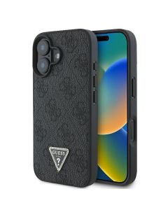GUESS case for IPHONE 16 Plus GUHCP16MP4TDPK (PU Leather 4G Triangle Strass) black