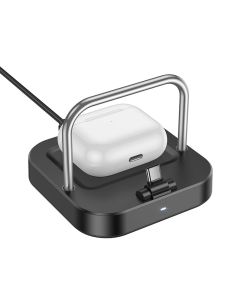 HOCO desktop charger 2in1 Type C + wireless charging 5W PD QC 3A 30W CQ16B black