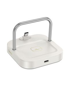 HOCO desktop charger 2in1 Type C + wireless charging 5W PD QC 3A 30W CQ16B milky white