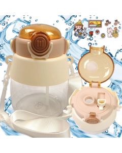 Water bottle / water bottle with straw and leash for children 1L RC-K-189 white