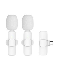Wireless lavalier microphone Type C double (2 in set) K1 white