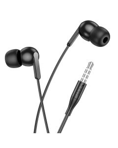 HOCO wire earphones Jack 3 5 mm with microphone M124 black