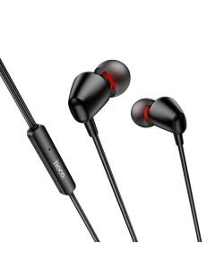 HOCO wire earphones Jack 3 5 mm with microphone M107 black
