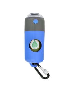 Dog excrement bag dispenser with carabiner and flashlight LLFG24033 blue